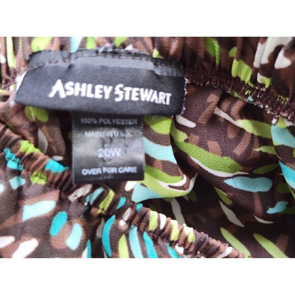 Ashley Stewart Women Top 20W Plus Short Sleeve On Off Shoulder Blue WAT52E - Picture 6 of 7